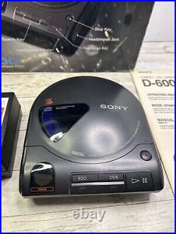 Retro Sony Discman Digital D-600 Compact Disc CD Player With Box Free Postage