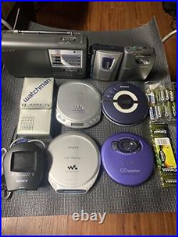 SONY AUDIO & VIDEO Portables LOT OF 9 PREOWNED Tested & Working Free 24 AA Batt