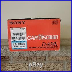 SONY CAR DISCMAN D-808K Portable CD Complete in Box UNTESTED AS IS Powers On