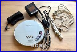 SONY CD Walkman portable CD player D-NE730 white Working Tested From Japan