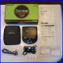 SONY D-223 CD Walkman Portable CD Player Black Operation Confirmed From Japan