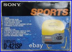 SONY D-421SP Sports Discman ESP CD Player Earphones Charger Cable & Box NR MINT