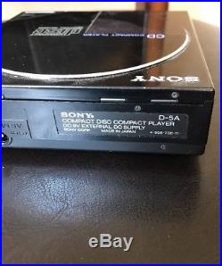 SONY D-5A Compact Disc CD Player + AC-D50 AC/ Line Out Adapter WORKS-GREAT SOUND