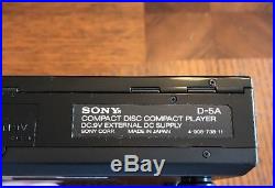 SONY D-5A Compact Disc CD Player + AC-D50 AC/ Line Out Adapter WORKS-GREAT SOUND