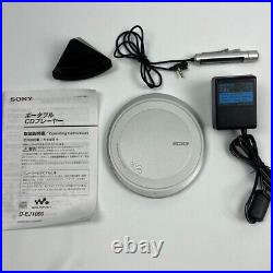 SONY D-EJ1000 CD Walkman Portable CD Player Silver Very Good with Manual Stand
