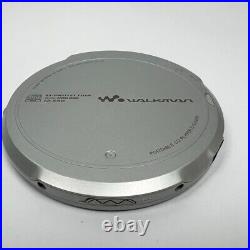 SONY D-EJ1000 CD Walkman Portable CD Player Silver Very Good with Manual Stand