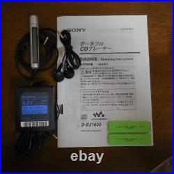 SONY D-EJ1000 Silver CD Walkman Portable CD Player Working Japan Used