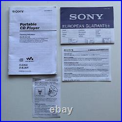 SONY D-EJ825 Slim CD Walkman / Discman / Portable CD Player Blue. BOXED