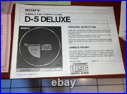 SONY D5 1st Cd Compact Disc Player AC Adaptor Manuals Box READ