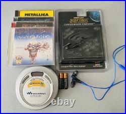 SONY DISCMAN D-EJ620 CD Player + Iron Maiden Metallica CD Bundle Sony Headphones