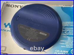 SONY DISCMAN D-EJ785 Blue & Silver CD Player Boxed Earphones Remote SUPERB COND