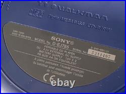 SONY DISCMAN D-EJ785 Blue & Silver CD Player Boxed Earphones Remote SUPERB COND