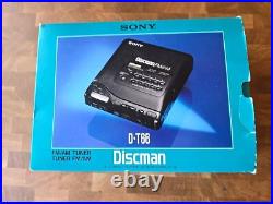 SONY DISCMAN D-T66 CD PLAYER with BOX & MANUAL Av Cord, Tested Works Great