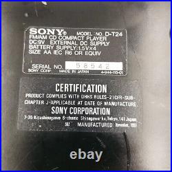 SONY Discman CD Player FM/AM D-T24 Headphones Strap Power TESTED Japan Vintage