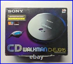 SONY Discman D-EJ915 CD Walkman with LCD Remote Control in Original Box Working