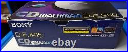 SONY Discman D-EJ915 CD Walkman with LCD Remote Control in Original Box Working