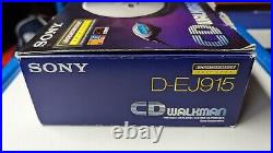 SONY Discman D-EJ915 CD Walkman with LCD Remote Control in Original Box Working