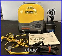 SONY Discman ESP Sports D-421SP Complete withStrap, Manual, Ac Adaptor, Headphone