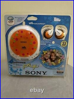 SONY PSYC Walkman D-EQ550 Portable CD Player Summer Blue/Orange Fizz 2002 NEW