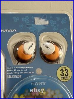 SONY PSYC Walkman D-EQ550 Portable CD Player Summer Blue/Orange Fizz 2002 NEW