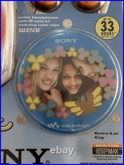 SONY PSYC Walkman D-EQ550 Portable CD Player Summer Blue/Orange Fizz 2002 NEW