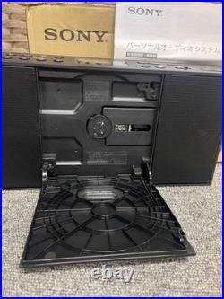 SONY Portable CD Radio Player Slim Black Wide FM Operation confirmed Used Japan