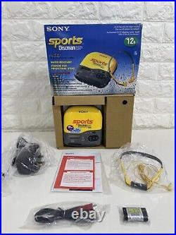 SONY Sports Discman ESP Portable CD Compact Disc Player D-451SP Yellow (RARE)