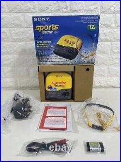 SONY Sports Discman ESP Portable CD Compact Disc Player D-451SP Yellow (RARE)