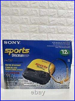 SONY Sports Discman ESP Portable CD Compact Disc Player D-451SP Yellow (RARE)