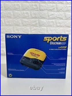 SONY Sports Discman ESP Portable CD Compact Disc Player D-451SP Yellow (RARE)