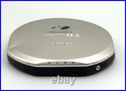 SONY WALKMAN D-E990 Silver Portable CD Player G-Protection JP Very Good