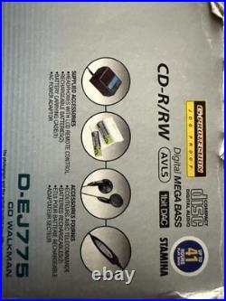 SONY WALKMAN D-EJ775 Silver Portable CD Player G-Protection BOXED Very Good