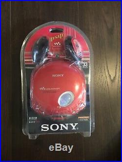SONY Walkman D-E350 Portable CD Player Psyc Ruby Red Skip Free Headphones