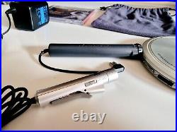 Slim Sony D-EJ955 Silver CD Walkman+ACCESSORIES, working Collectable