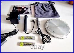 Slim Sony D-EJ955 Silver CD Walkman+ACCESSORIES, working Collectable