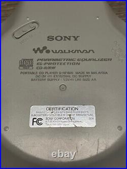 Sony ATRAC/MP3 AM/FM/Weather Walkman Portable CD Player VGC D-NF600