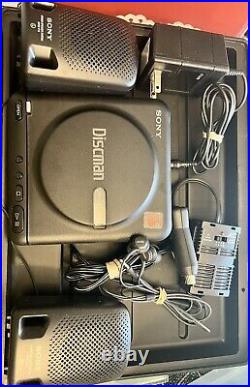 Sony CD WALKMAN D2Discman Player Digital Speakers Car Adapter Excellent AKC Phns
