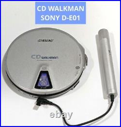 Sony CD Walkman D-E01 G? Protection Portable Player Silver With Battery Case
