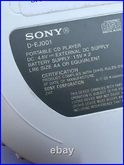 Sony CD Walkman D-EJ001 Portable CD Player Only White As Is Untested Lot Of 17