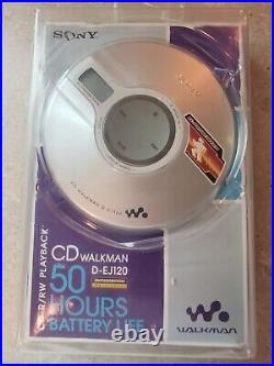 Sony CD Walkman D-EJ120, New in Package, Silver Portable CD Player (Discman)