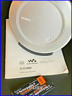 Sony CD Walkman D-EJ985 Discman OVP Optical Line RM-MC38EL + AC-ES455 BOXED