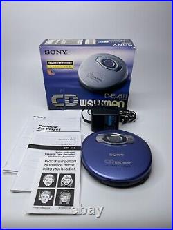 Sony CD Walkman G-protection D-EJ611 Blue CD Player (TESTED) (FREE SHIP)