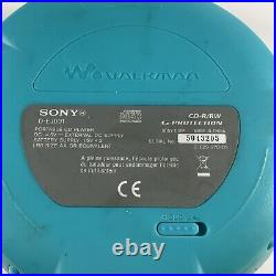 Sony CD Walkman Personal CD Player Blue (D-EJ001/L)- Tested Working