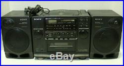 Sony CFD-510 CD Radio Cassette Player Black Portable Boombox Ghetto Blaster