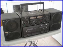 Sony CFD 740 boombox style portable CD player radio cassette, very clean