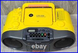 Sony CFD-970 Sports Portable CD Player AM FM Radio Cassette Tape Boombox READ