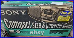 Sony CFD-V5 Portable AM/FM Cassette Recorder CD Player Mega Bass Boom Box NEW