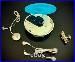 Sony Cd Player D-Ej002 Blue Portable Discman Serviced Fully Functional Classic