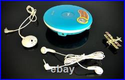 Sony Cd Player D-Ej002 Blue Portable Discman Serviced Fully Functional Classic