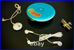 Sony Cd Player D-Ej002 Blue Portable Discman Serviced Fully Functional Classic
